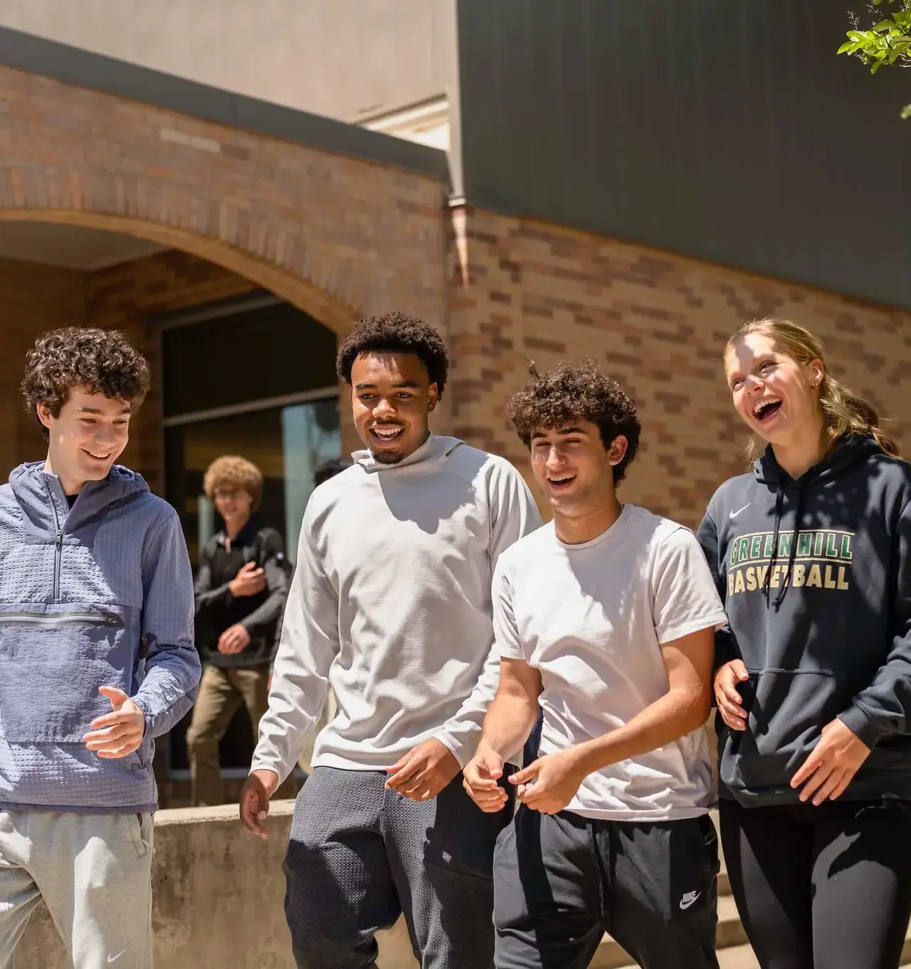 Group of students walking together